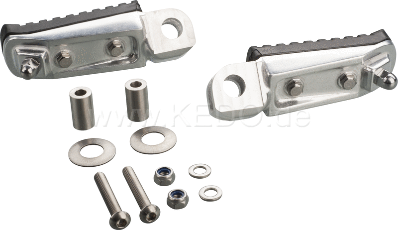 Kedo Street Pegs'  rubberized Passenger Footpegs  complete set  1 pair (shown bracket is NOT part of delivery content) | 41898