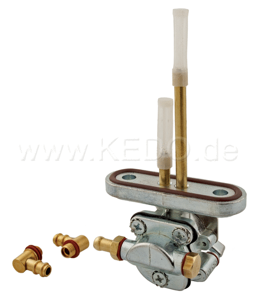 Kedo Fuel petcock without Low Pressure Terminal  ON / OFF / RES  Reversible Fuel Terminal (180 ° / 90 ° for 6mm Fuel Line) | 50047