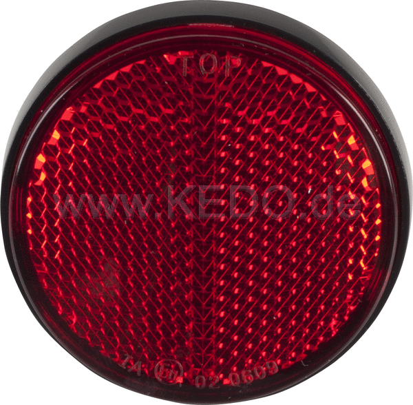 Kedo Replica Rear Reflector  Red  Round  55mm Reflector / 59mm overall  M5 Bolt  E-Approved  OEM reference # 449-85131-01 | 50062