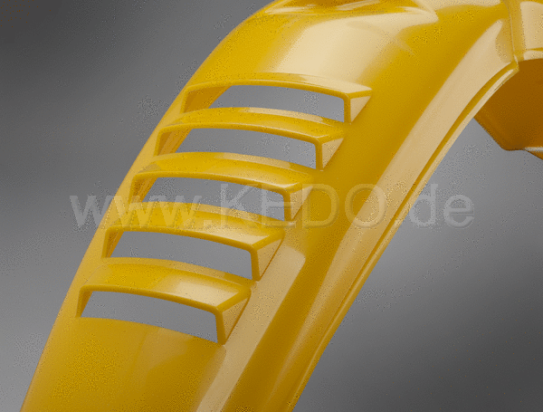Kedo Replica Front Fender 'Export'  'Competition Yellow'  with venting slots (OEM mounting holes for easy installation) | 50064