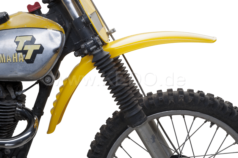 Kedo Replica Front Fender 'Export'  'Competition Yellow'  with venting slots (OEM mounting holes for easy installation) | 50064