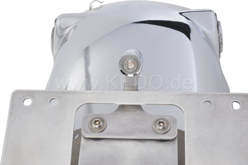 Kedo LED tail light 'Bullit'  chrome  incl aluminum bracket and mounting material  'E' approved. | 50116C