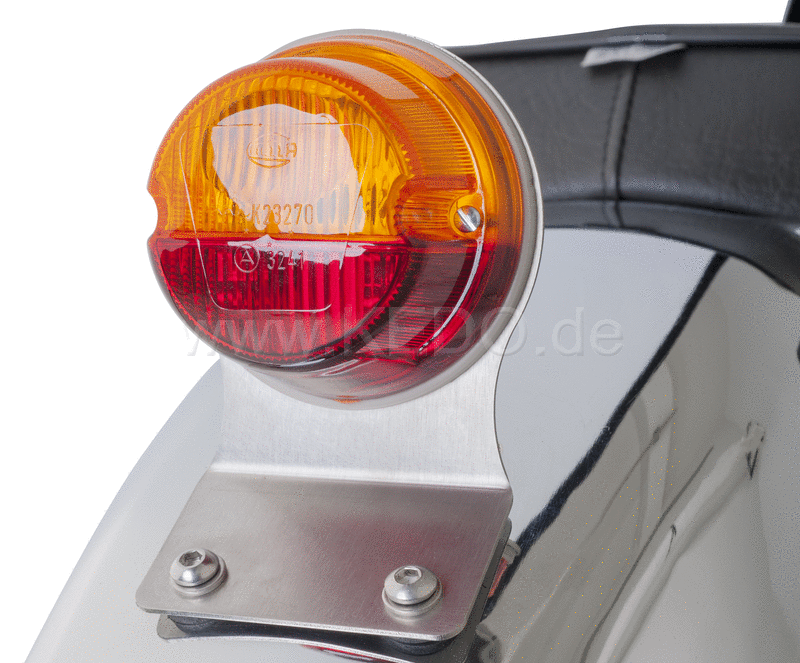Kedo Hella Classic Taillight with stainless steel bracket  without license plate light  suitable for item 63020 + 63021  TUV with report | 50119CR