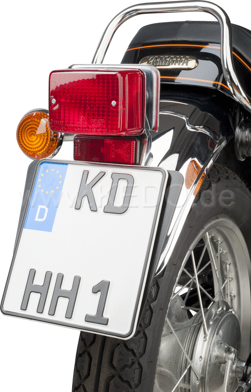 Kedo License Plate Pad for original taillight and Euro License Plate  2mm aluminum black coated  needs original rubber buffer item 50167 | 50158