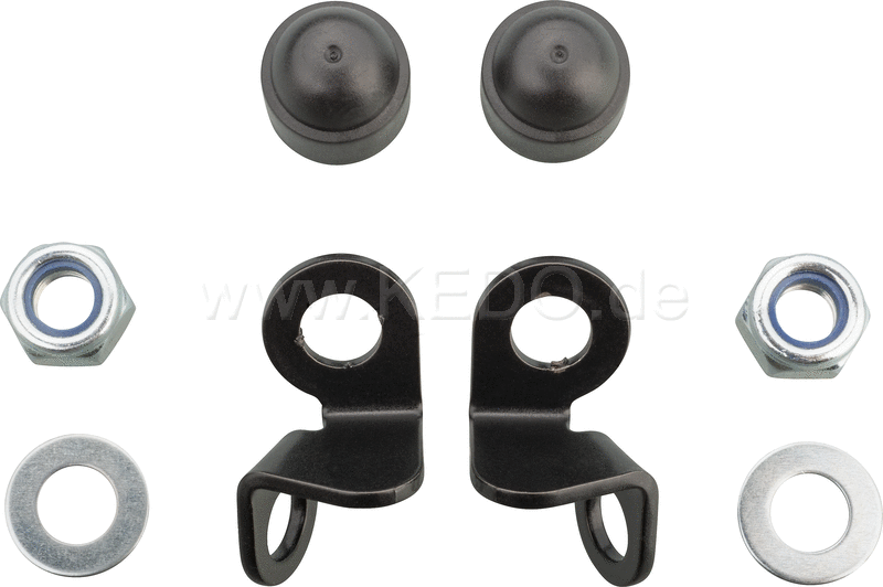 Kedo Front Indicator bracket  fork bridge mounting  1 pair  black stainless steel  suitable for indicators with 6-8mm diameter pin | 50169