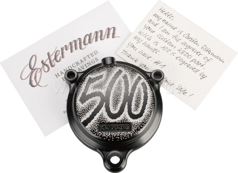 Kedo Oil Filter Housing Cover '500'  engraved and signed by Carsten Estermann  delivery while stocks load | 50267
