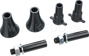 Kedo Mini Indicators Adapter for original M10 Turn Signal Mount  suitable for turn signals with M8 bolts  aluminum black anodized  one pair | 50308