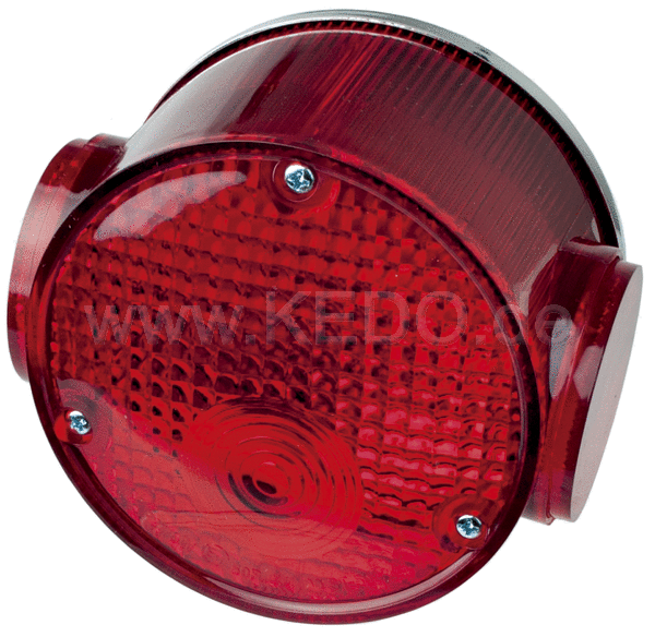 Kedo Replica Taillight  round  complete  without bracket  with reflector and 'e' marked lens  'E' approved  OEM reference # 437-84510-62 | 50734