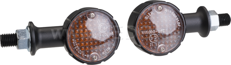 Kedo Bullet Indicator Arizona  1 pair  milled aluminum housing  black  diameter approx. 37mm  e-approved 12V  20mm stem with M10 thread | 60227
