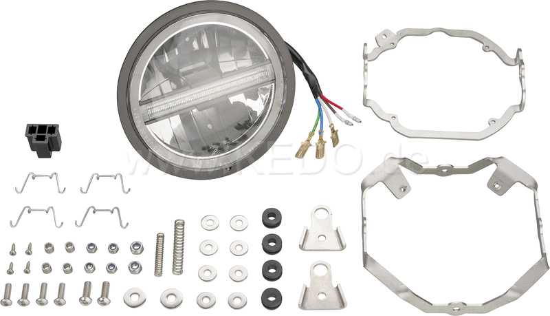 Kedo LED Head Light insert with Daytime Running Light  for OEM headlight housing  original lamp ring is taken over  e-approved | 60349-4