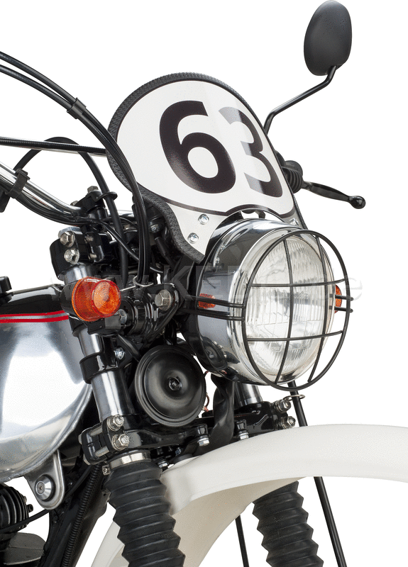 Kedo Race Number Plate 'Six Days'  aluminum  w / black stainless steel brackets  suitable for original brackets and headlight (incl 2 stickers.) | 60401