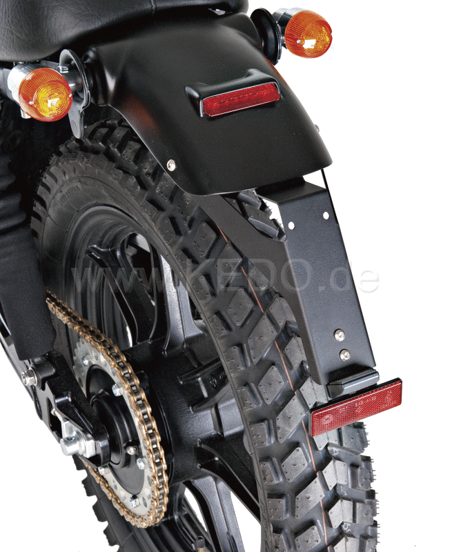 Kedo D-Track License Plate Bracket  aluminum  SILVER  including LED Taillight + Reflector. | 62014