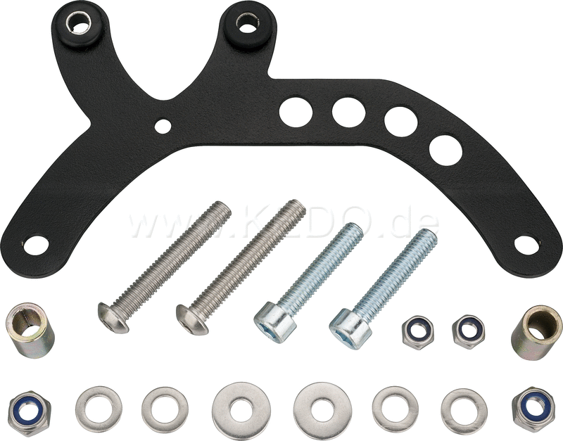 Kedo Stainless Steel Bracket for Daytona 'Mechanica mini' or 'Velona' meter  incl bushingsfor relocation of main switch  requires speedo item 41287 | 62019