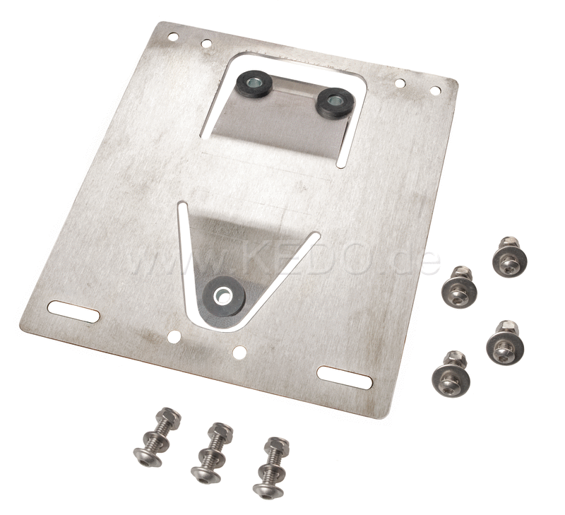 Kedo License Plate Bracket aluminum  incl Mounting material  vibration-proof  Extendable (width 18 cm  height 19.5 cm) | 63020