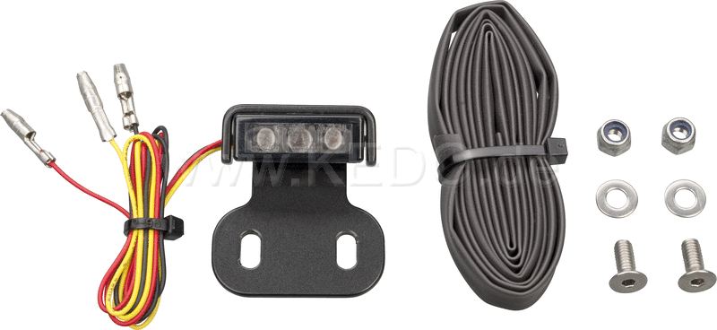 Kedo LED Tail Light incl bracket extension for system number plate item 63025  e-approved  for tail and brake light  including mounting material. | 63027