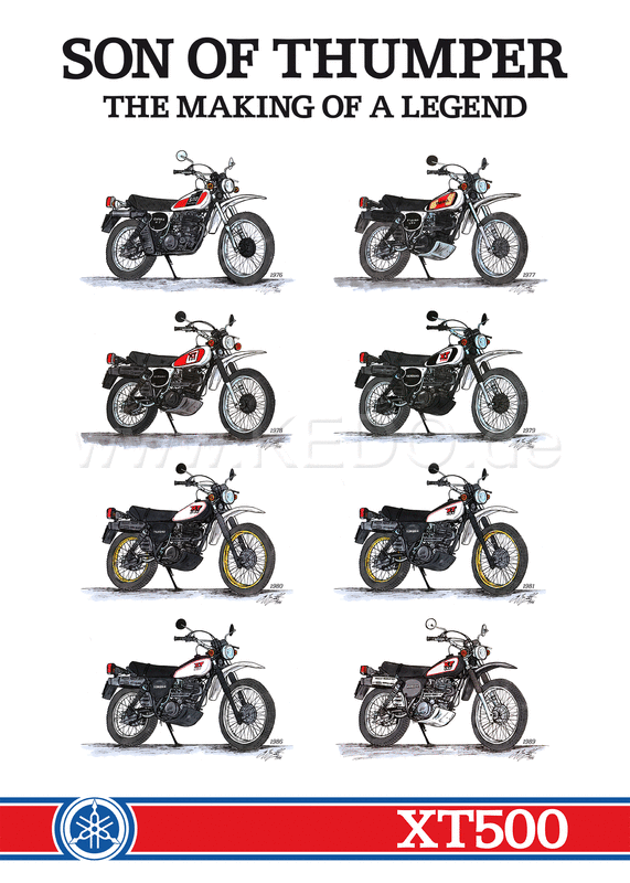 Kedo 40 Years XT500 Posters 'Son of Thumper'  size 50x70cm  upright format  4c Digital Print On High Gloss Paper | 80116
