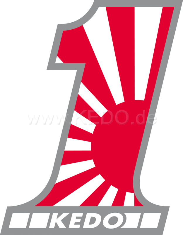 Kedo # 1 Japan-style stickers  9.5x7.5cm  Red / Black / White  1 Piece  Laminated | 80161
