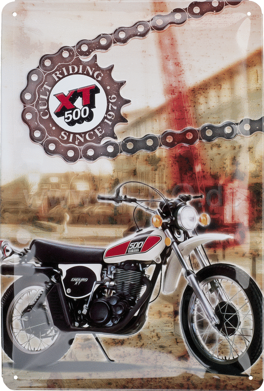 Kedo Retro Sheet Metal Sign '40 years XT500 '  size 20x30cm  embossed  4 mounting holes  4-fold stamped subject | 80162