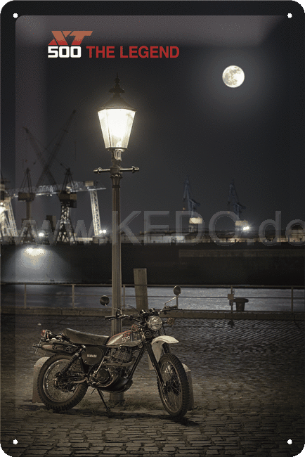 Kedo Retro Sheet Metal Sign 'XT500 Harbor'  size 20x30cm  embossed  4 mounting holes  4-fold stamped subject | 80163