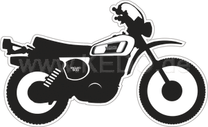 Kedo XT500'77 stickers  stylized '77 model  glossy black  size approx. 100x61mm  1 piece | 80170-77S