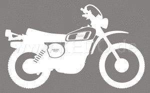 Kedo XT500'77 stickers  stylized '77 model  white  size approx. 100x61mm  1 piece | 80170-77W
