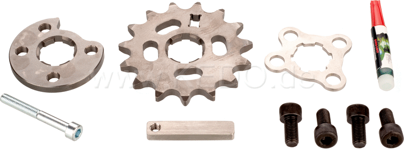 Kedo Special Repair Sprockets / Front Sprocket 15T  Reduces wear on the shaft end and pinion Allows mounting with up to 50% worn gear shaft | 90133