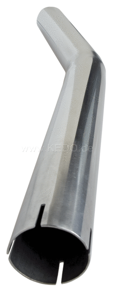 Kedo Header Pipe Extension  Stainless Steel  Length 500mm (290 + 210 mm) with 21 ° angle  Diam. 41.5mm / 44.5mm  Onesided fourfold slotted  Approx 600g | 90134