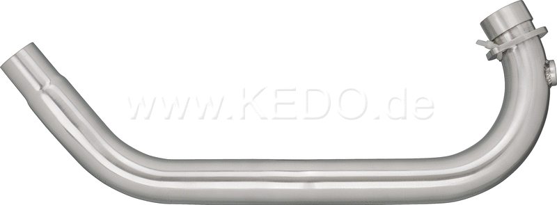 Kedo header pipe 'sweptback'  Brushed Stainless Steel (d. = 44 / 41.5mm including HD-Flange  Lower Mounting Spot and lambda sensor thread (Top)) | 92061BR
