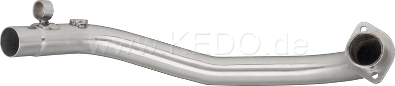 Kedo header pipe 'sweptback'  Brushed Stainless Steel (d. = 44 / 41.5mm including HD-Flange  Lower Mounting Spot and lambda sensor thread (Bottom)) | 92062BR
