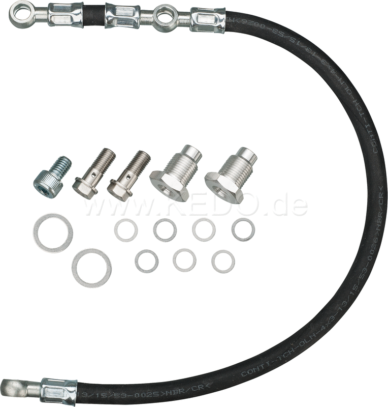 Kedo Twin Feed Oil Line Kit 'RaceLine Black' with Black Textile-Braided Oil Line  Complete Kit | 92101