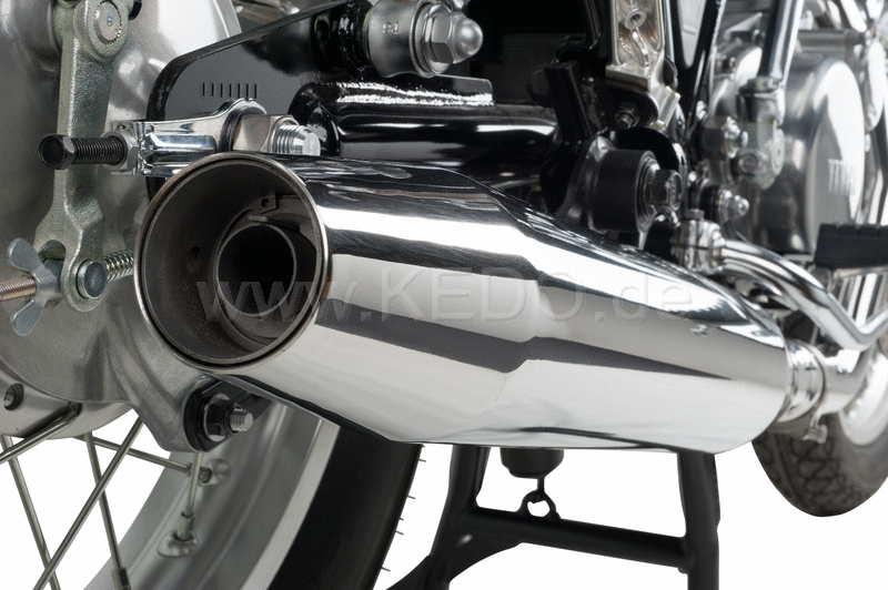 Kedo SR500 DragPipe silencers incl Catalytic Converter  Stainless Steel polished  Vehicle Type approv  incl.. Clamp (Please order Gasket 91310 at the same time) | 93607