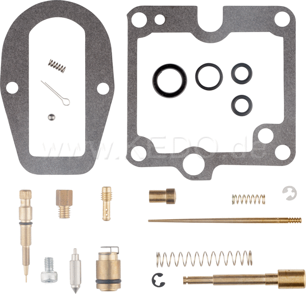 Kedo Carburettor Rebuild kit including choke piston  -Spring & -ball  gasket for Actuating shaft (Main Jet # 300 Pilot Jet # 25). | 94024