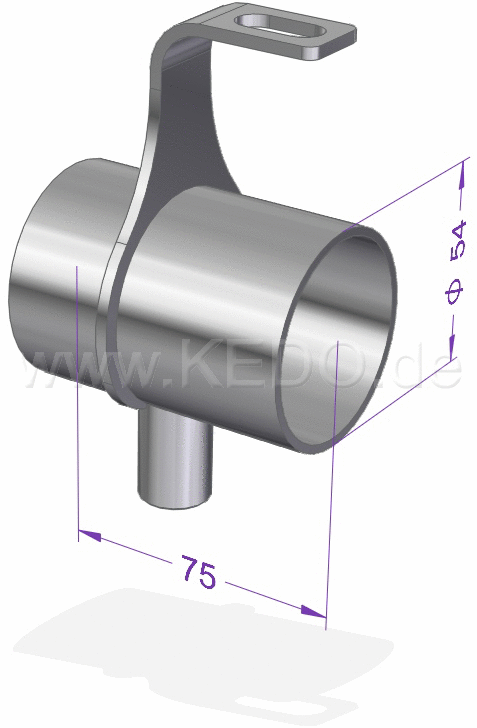 Kedo Air Filter Mounting / Air Intake Tract- Extension for Racing Air Filter (54mm  E.G. item 91372)  stainless steel  with black engine ventilation pants | KTH-10049