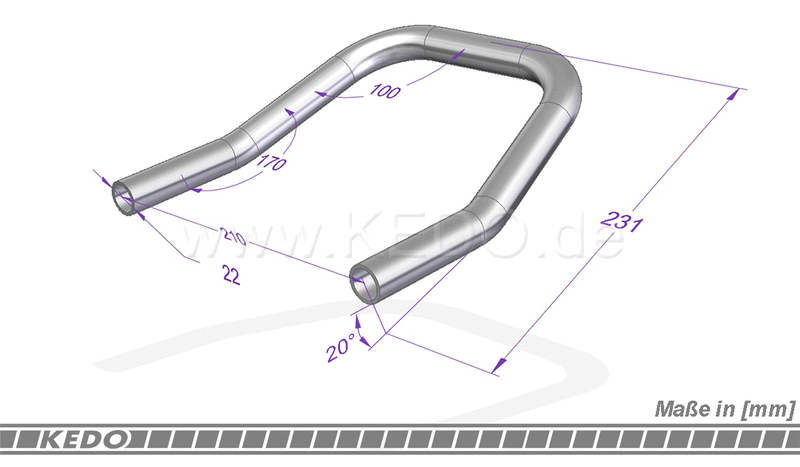 Kedo Rear Elbow  Optimized frame strength  high quality precision steel tube for best weldability  raw / phosphated | KTH-10065