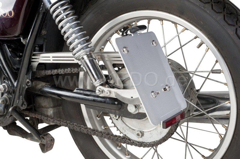 Kedo Side Mount License Plate Bracket 'Pur'  including LED license plate illumination and e-approved reflector  stainless steel / aluminum incl mounting material. | KTH-10097