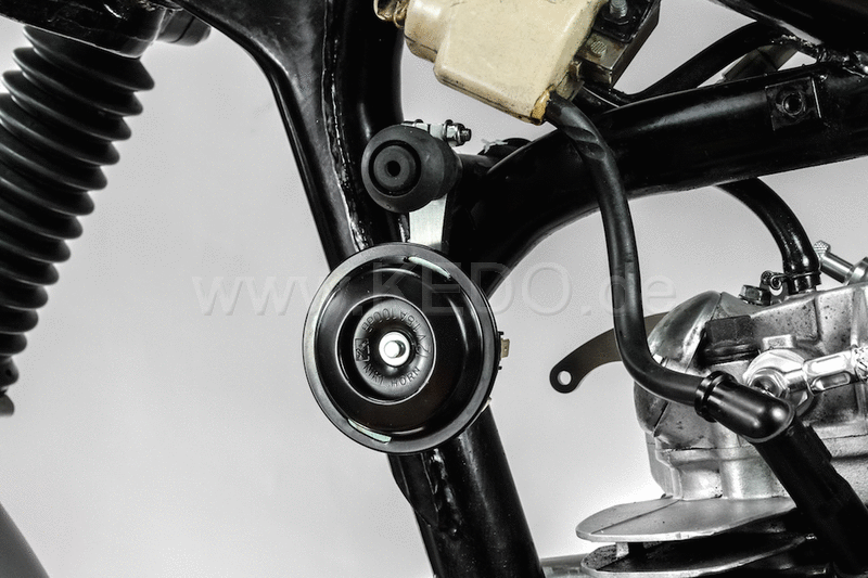 Kedo Horn Bracket  unobtrusive mounting of the horn for a tidy front  so for the original horn  black aluminum  M6 mounting hole | KTH-10173