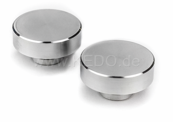 Kedo Aluminum Fork plug covers  chrome plated  1 pair  high minimalistic design  vibration-damped mounting | KTH-10213