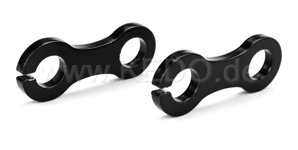 Kedo Turn signal brackets  stainless steel black coated  slotted attachment for a comfortable mounting  compatible for M8 and M10 holding threads  1 pair | TH-10050.1