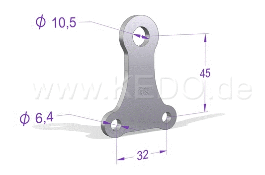 Kedo Headlight bracket Straight stainless steel coated black  mounting on bottom fork bridge for headlights with M9 and M10 mount - bottom mount | TH-10075.1