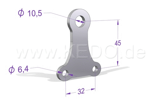 Kedo Head Light Bracket Straight  stainless steel  mounting on lower yoke for headlights with M9 and M10 mount - bottom mount | TH-10075