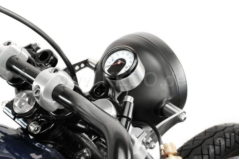 Kedo Speedometer bracket for a Motoscope Tiny assembly on 36mm fork tube  aluminum and stainless steel  various positions possible  unique design | TH-10162.1