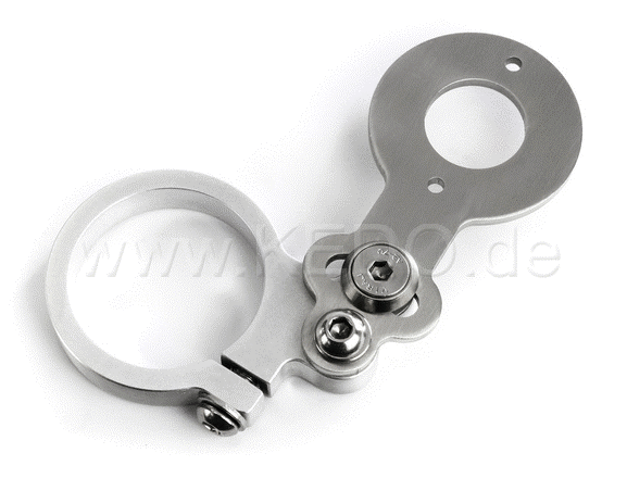 Kedo Speedometer bracket for a Motoscope Tiny assembly on 36mm fork tube  aluminum and stainless steel  various positions possible  unique design | TH-10162.1