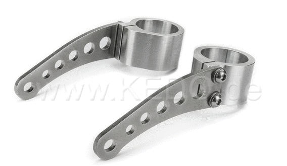 Kedo headlight bracket Bored  high strength aluminum and stainless steel  aesthetic assembly of your headlamp with lateral fastening and M8 uptake | TH-10166.3