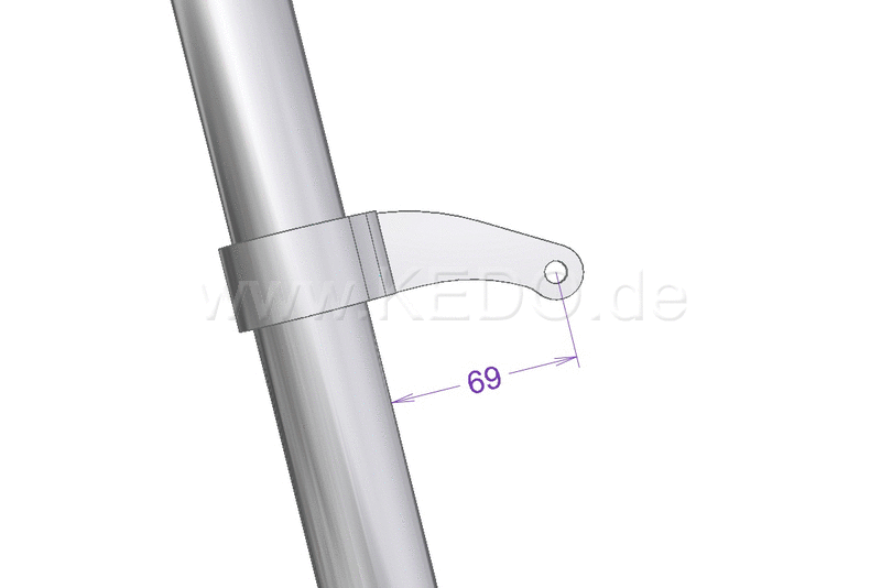 Kedo headlight bracket short Pur  aluminum and stainless steel  aesthetic installation of your headlamp with side mounting M8 and Recording | TH-10169.3