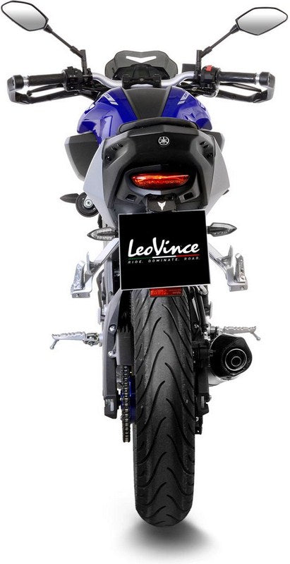 LeoVince / レオビンチ LV ONE EVO フルシステム1/1  ステンレス  カーボンファイバー エンドキャップ eマーク取得 YAMAHA MT-125 (2017-2019) | 14261EK