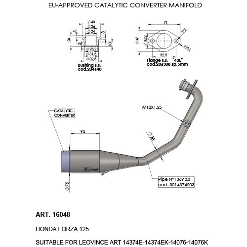 LEOVINCE / レオビンチ SBK EU-APPROVED CATALYTIC CONVERTER MANIFOLD EU-APPROVED | 16048