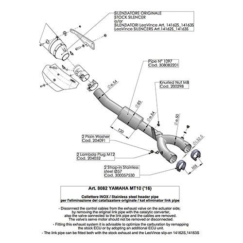 LeoVince / レオビンチ YAMAHA MT-10 LeoVince / レオビンチ DECAT エキゾースト ELIMINATES | 8082