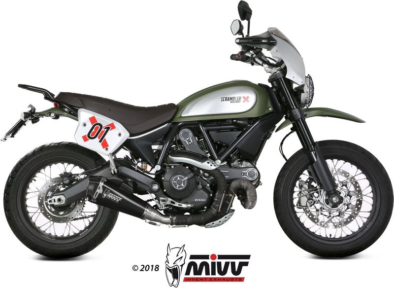 SPORT SLIP-ON Muffler DELTA RACE STEEL BLACK WITH CATALYZER CONVERTING KIT