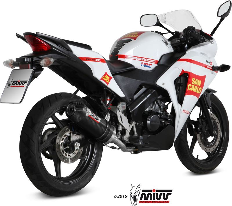 SPORT Full sys. 1x1 Muffler OVAL CARBON carbon cap WITH CATALYZER CONVERTING KIT 