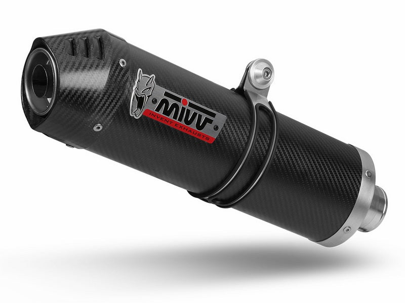 SPORT SLIP-ON Muffler OVAL CARBON carbon cap WITH CATALYZER CONVERTING KIT 